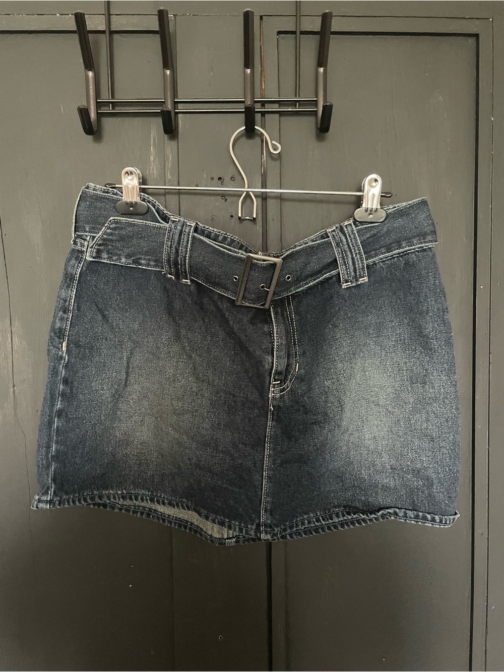 Hollister Dark Blue Denim Mini Skirt with Belt